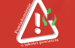 Powiadomienie o ryzyku wystąpienia przekroczenia poziomu informowania dla pyłu zawieszonego PM 10 w powietrzu.